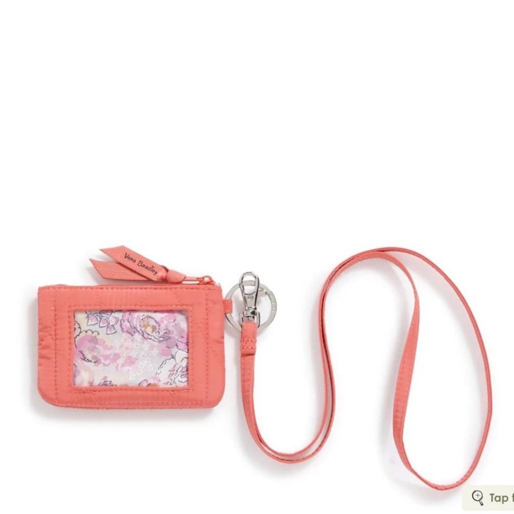 Vera Bradley Blush Sienna Ultralight Zip ID Case & Lanyard